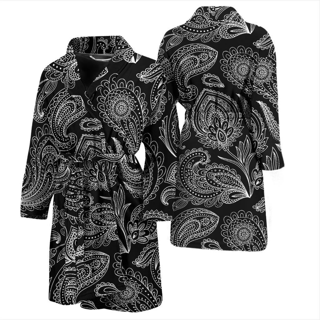 Paisley Pattern Print Design A04 Men Bathrobe-JORJUNE.COM