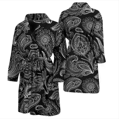 Paisley Pattern Print Design A04 Men Bathrobe-JORJUNE.COM