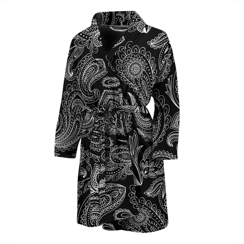 Paisley Pattern Print Design A04 Men Bathrobe-JORJUNE.COM