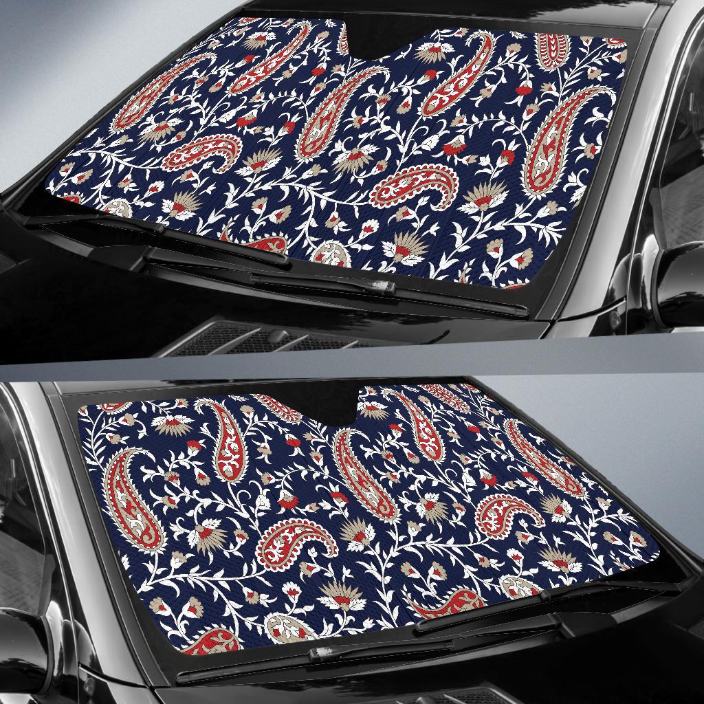 Paisley Pattern Print Design A05 Car Sun Shades-JORJUNE.COM