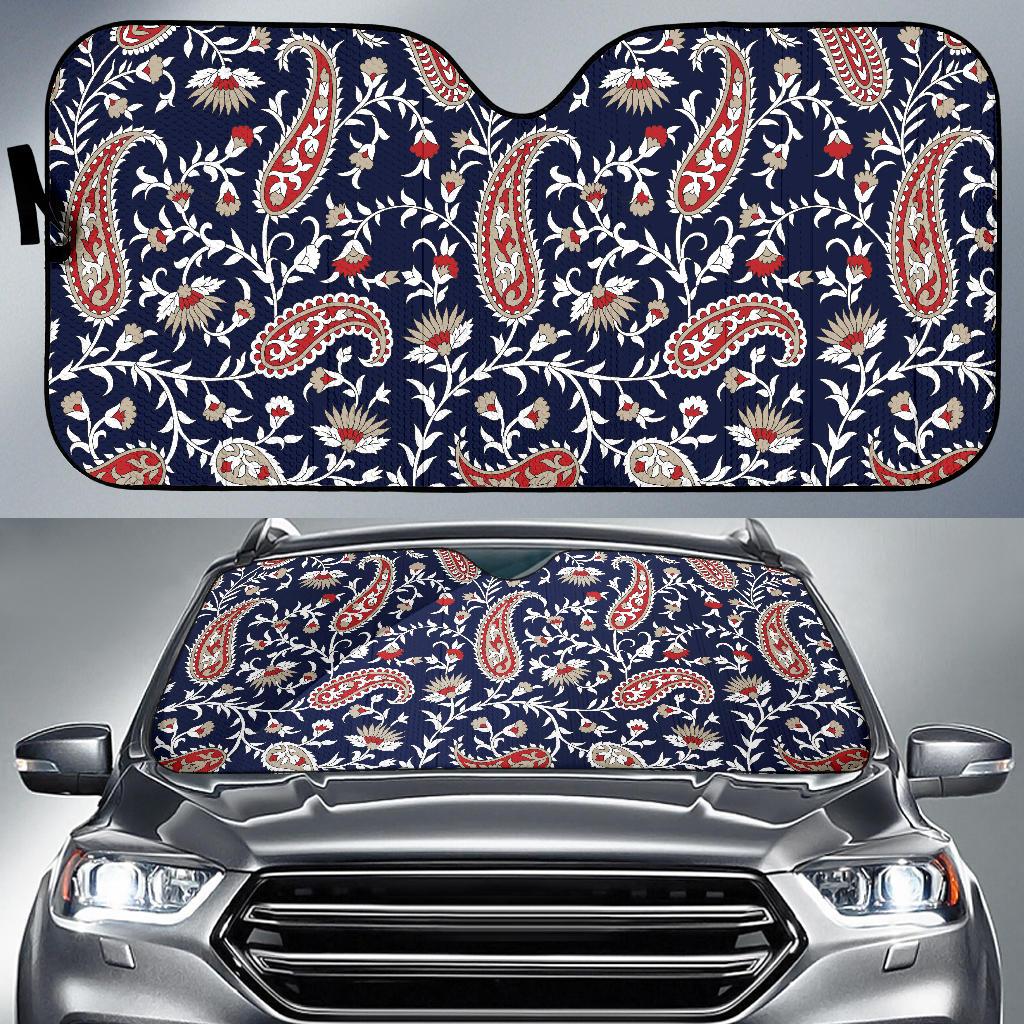 Paisley Pattern Print Design A05 Car Sun Shades-JORJUNE.COM