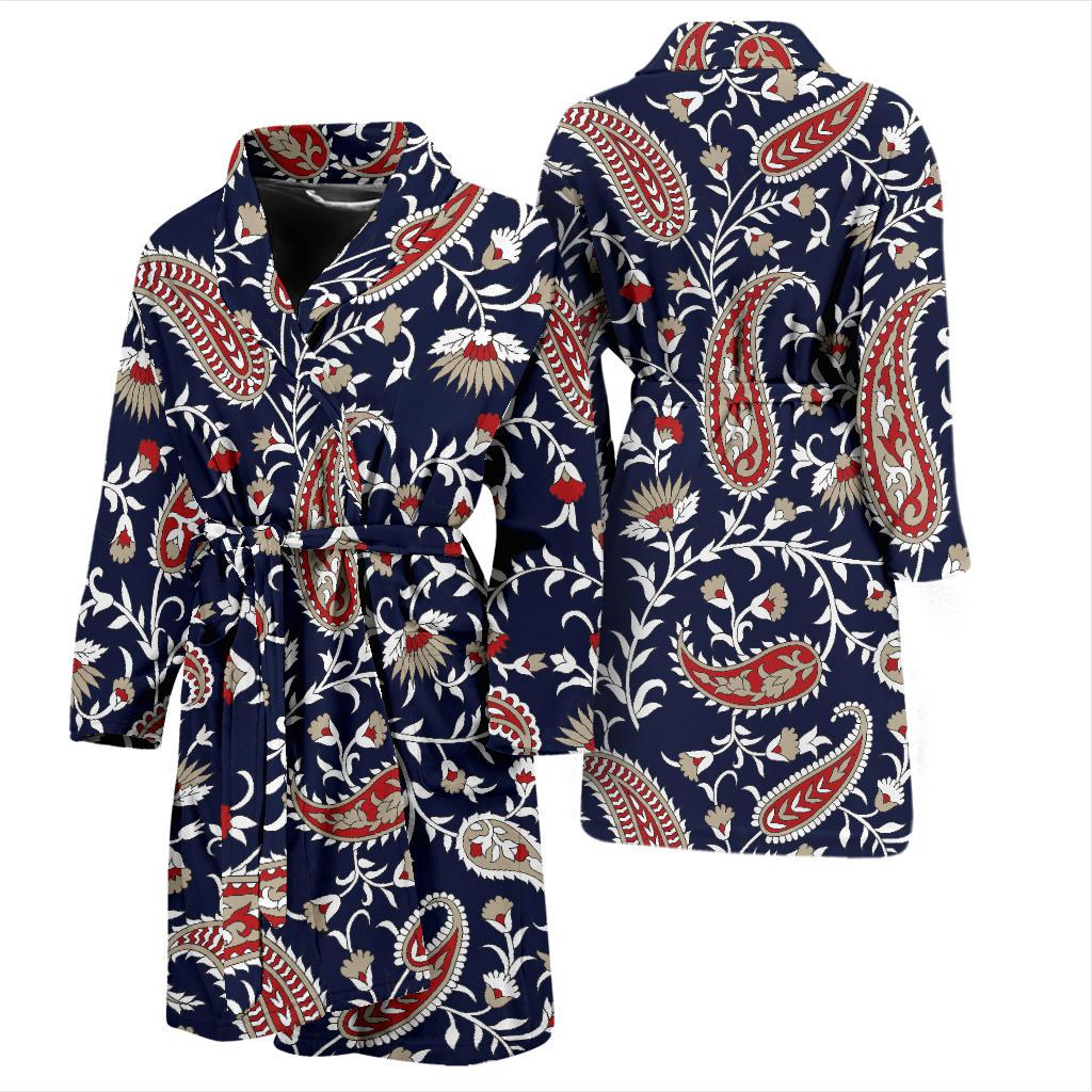 Paisley Pattern Print Design A05 Men Bathrobe-JORJUNE.COM