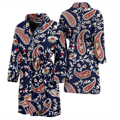 Paisley Pattern Print Design A05 Men Bathrobe-JORJUNE.COM