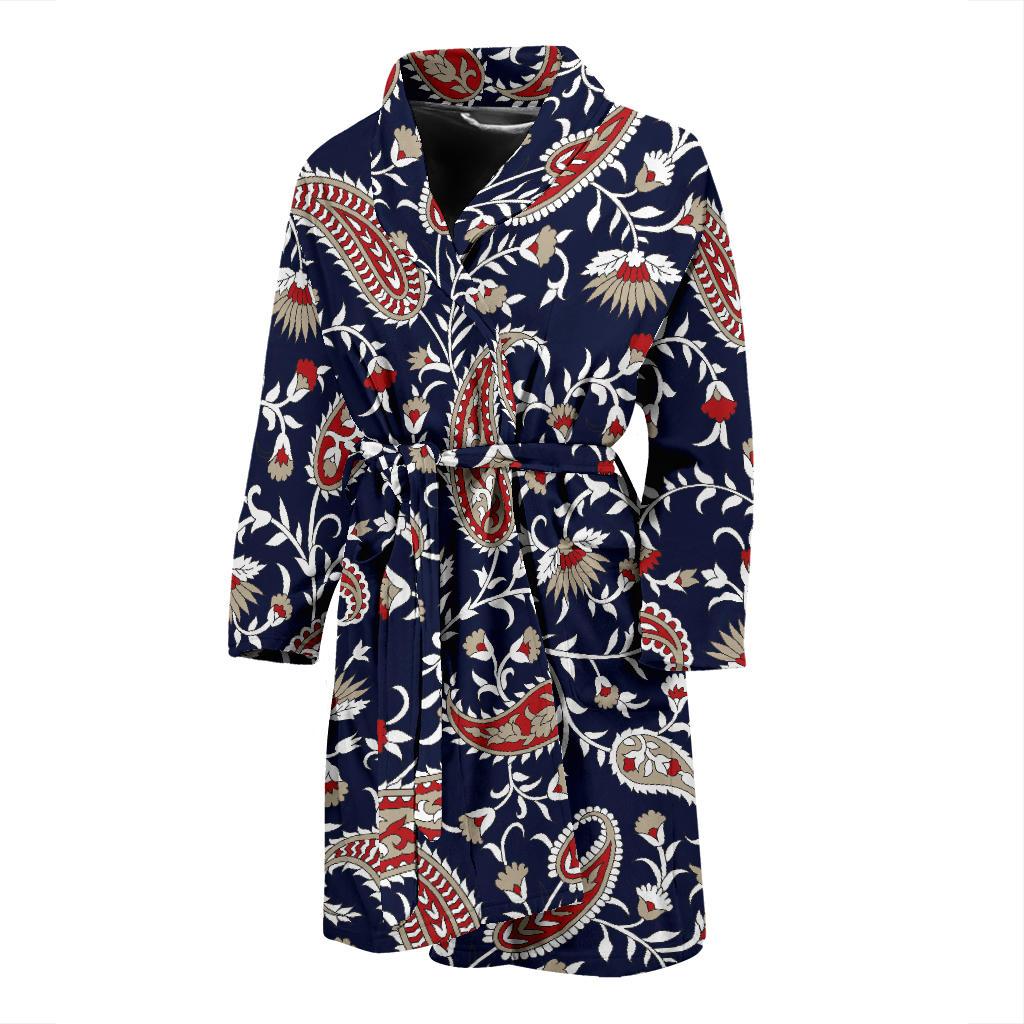 Paisley Pattern Print Design A05 Men Bathrobe-JORJUNE.COM