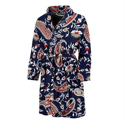 Paisley Pattern Print Design A05 Men Bathrobe-JORJUNE.COM