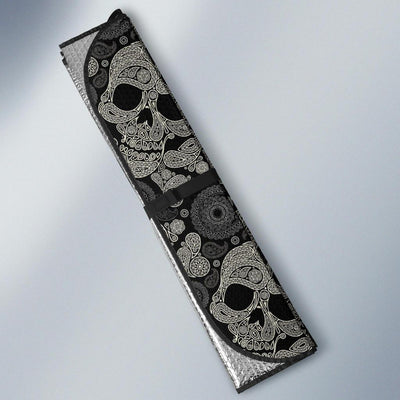 Paisley Skull Pattern Print Design A01 Car Sun Shades-JORJUNE.COM