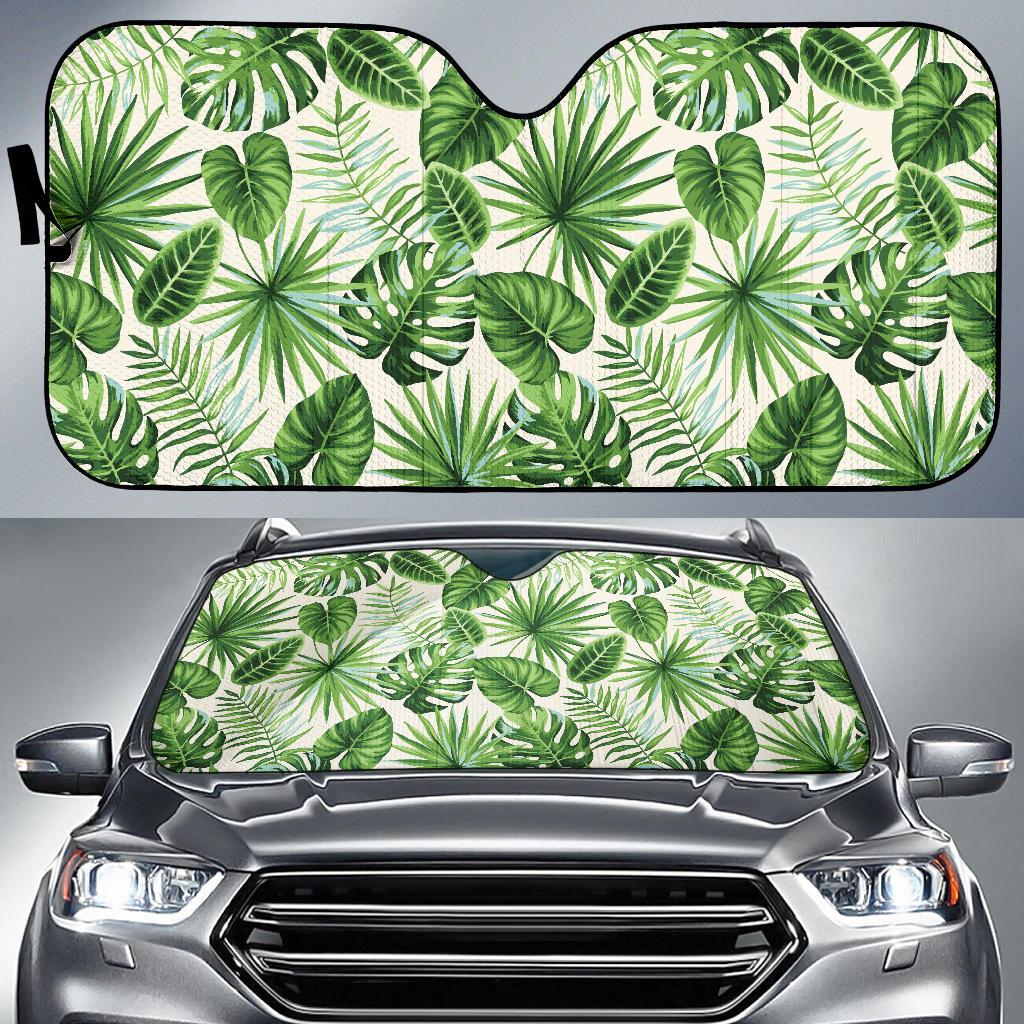 Palm Leaf Pattern Print Design A01 Car Sun Shades-JORJUNE.COM