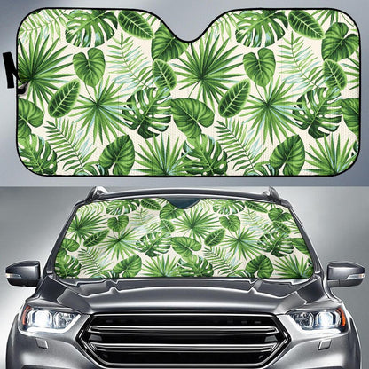 Palm Leaf Pattern Print Design A01 Car Sun Shades-JORJUNE.COM
