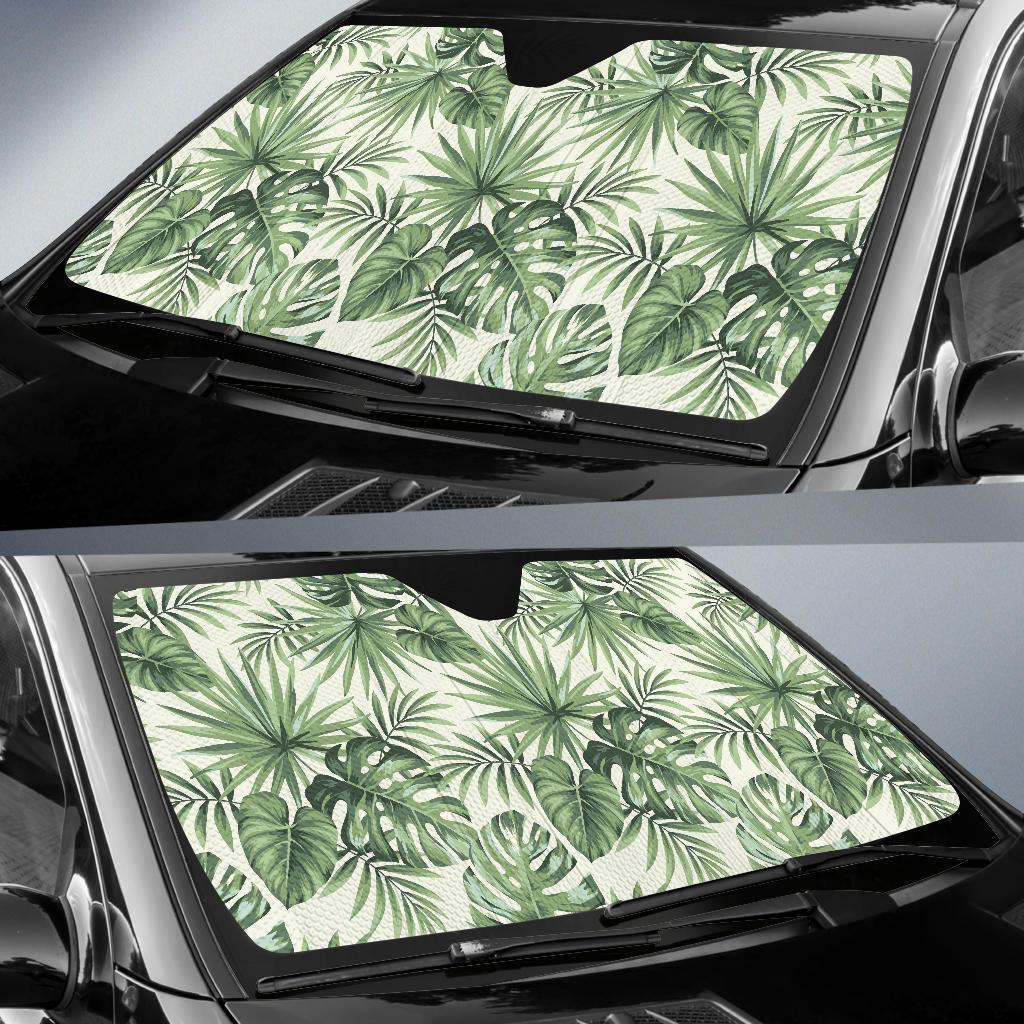 Palm Leaf Pattern Print Design A02 Car Sun Shades-JORJUNE.COM