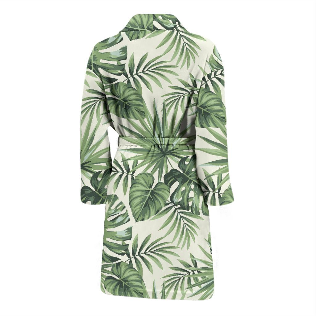 Palm Leaf Pattern Print Design A02 Men Bathrobe-JORJUNE.COM