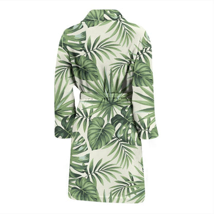 Palm Leaf Pattern Print Design A02 Men Bathrobe-JORJUNE.COM