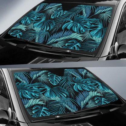 Palm Leaf Pattern Print Design A03 Car Sun Shades-JORJUNE.COM