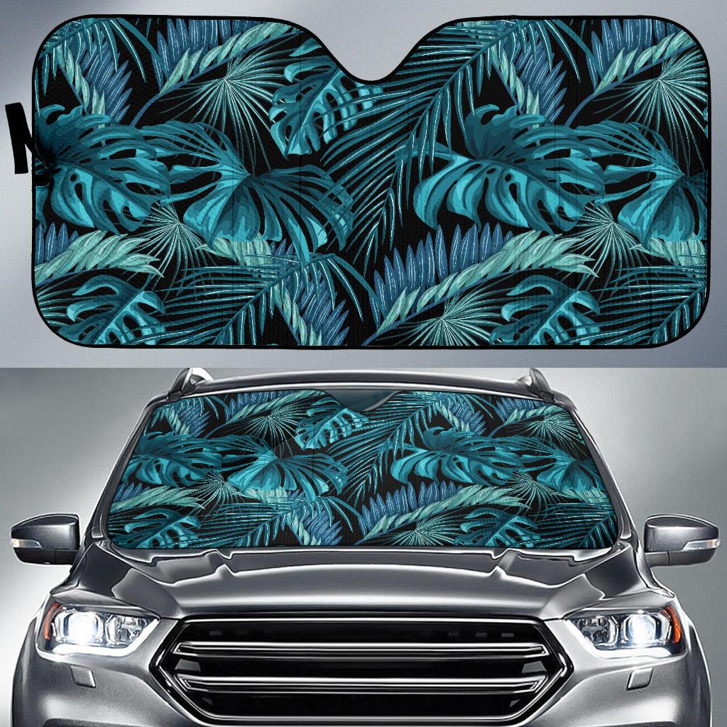 Palm Leaf Pattern Print Design A03 Car Sun Shades-JORJUNE.COM