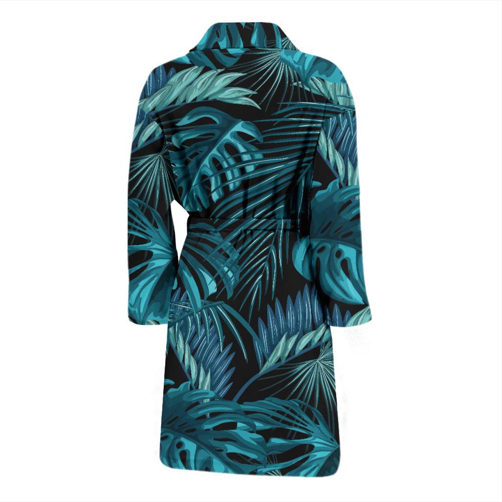 Palm Leaf Pattern Print Design A03 Men Bathrobe-JORJUNE.COM