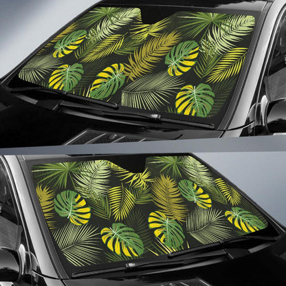 Palm Leaf Pattern Print Design A05 Car Sun Shades-JORJUNE.COM