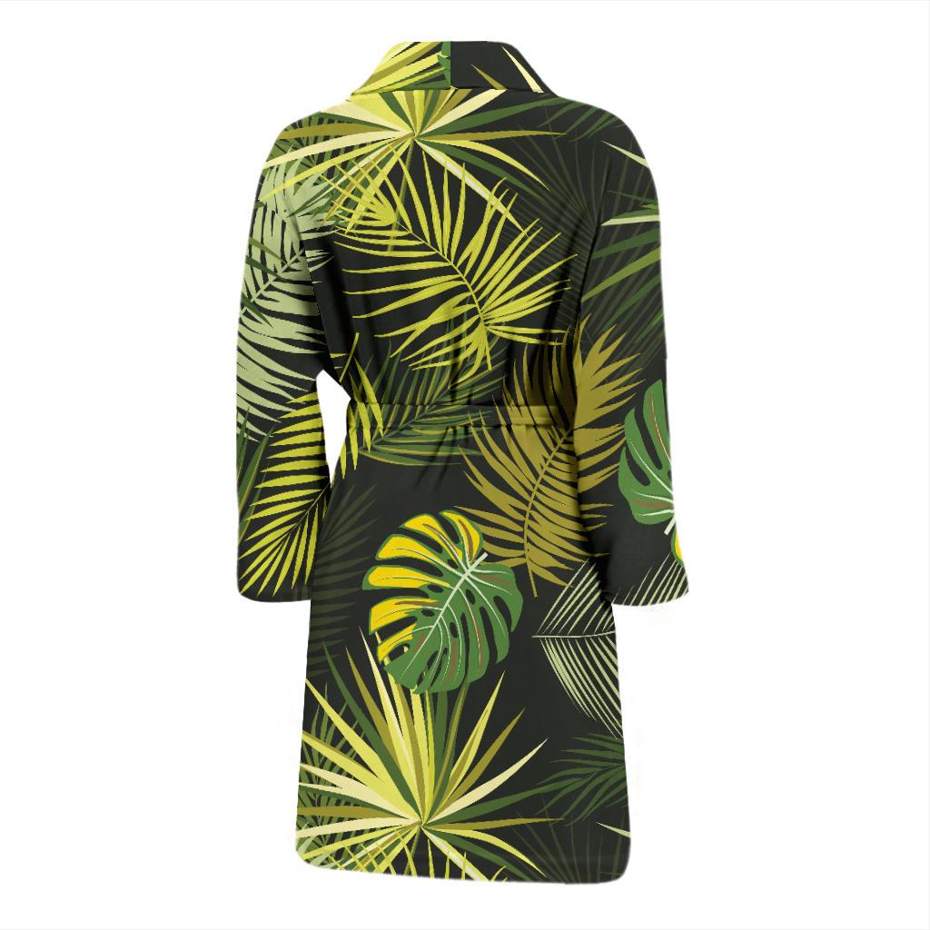 Palm Leaf Pattern Print Design A05 Men Bathrobe-JORJUNE.COM