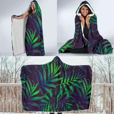 Palm Leaves Pattern Print Design PL01 Hooded Blanket-JORJUNE.COM