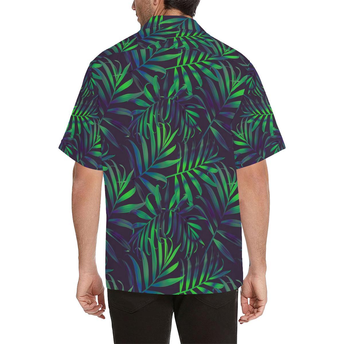 Palm Leaves Pattern Print Design PL01 Men Hawaiian Shirt-JorJune