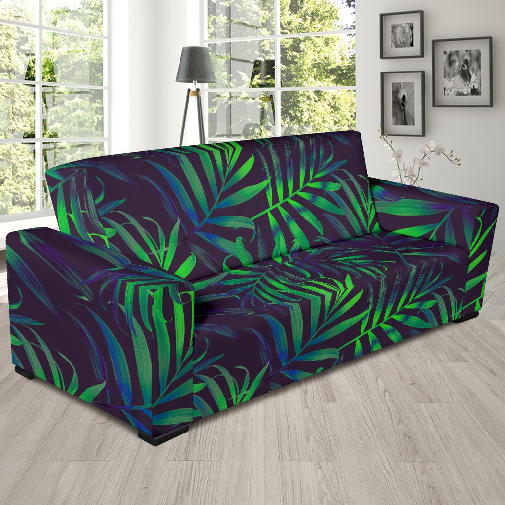 Palm Leaves Pattern Print Design PL01 Sofa Slipcover-JORJUNE.COM