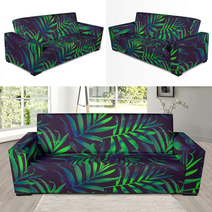 Palm Leaves Pattern Print Design PL01 Sofa Slipcover-JORJUNE.COM