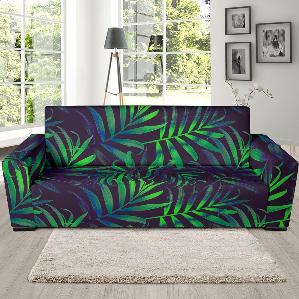 Palm Leaves Pattern Print Design PL01 Sofa Slipcover-JORJUNE.COM