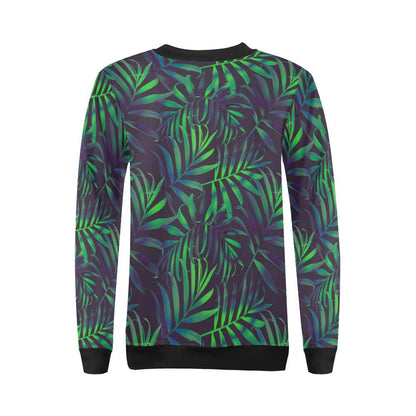 Palm Leaves Pattern Print Design PL01 Women Long Sleeve Sweatshirt-JorJune