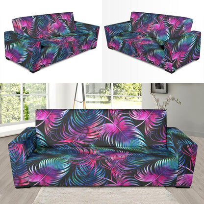 Palm Leaves Pattern Print Design PL010 Sofa Slipcover-JORJUNE.COM