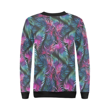 Palm Leaves Pattern Print Design PL010 Women Long Sleeve Sweatshirt-JorJune