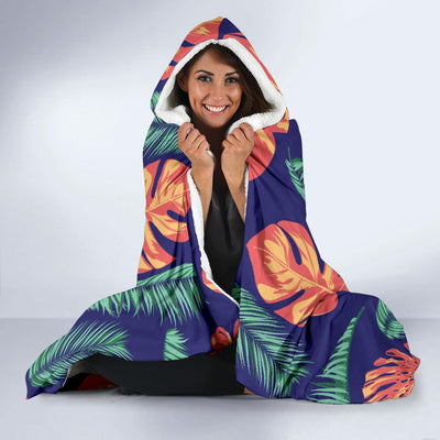 Palm Leaves Pattern Print Design PL011 Hooded Blanket-JORJUNE.COM