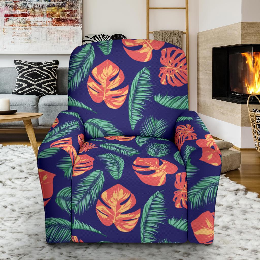 Palm Leaves Pattern Print Design PL011 Recliner Slipcover-JORJUNE.COM