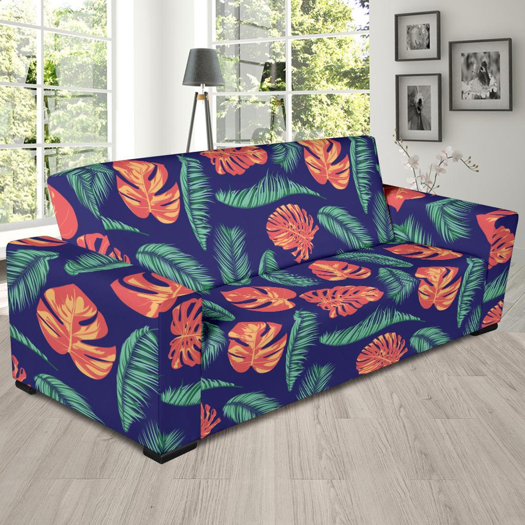 Palm Leaves Pattern Print Design PL011 Sofa Slipcover-JORJUNE.COM