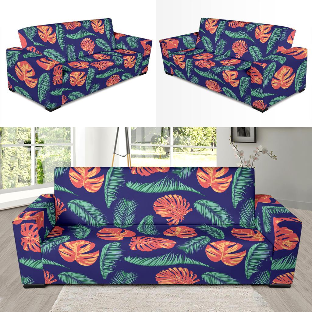 Palm Leaves Pattern Print Design PL011 Sofa Slipcover-JORJUNE.COM