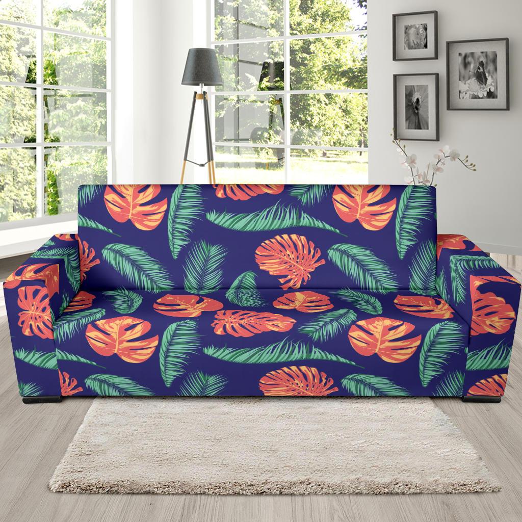 Palm Leaves Pattern Print Design PL011 Sofa Slipcover-JORJUNE.COM
