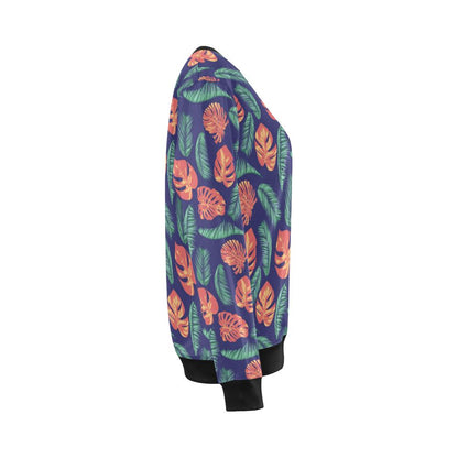 Palm Leaves Pattern Print Design PL011 Women Long Sleeve Sweatshirt-JorJune