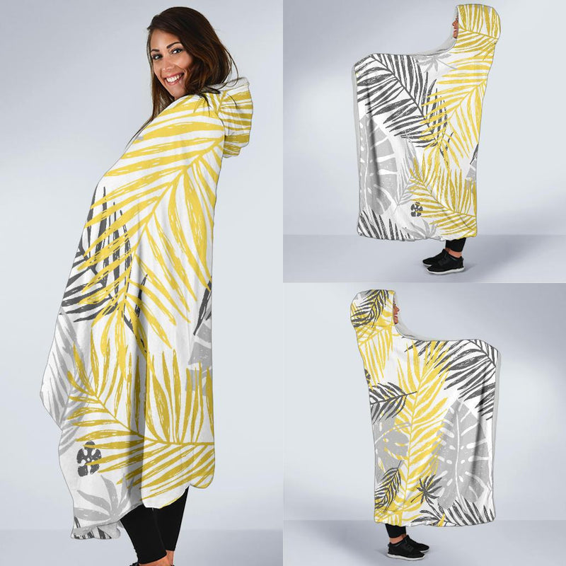 Palm Leaves Pattern Print Design PL012 Hooded Blanket-JORJUNE.COM