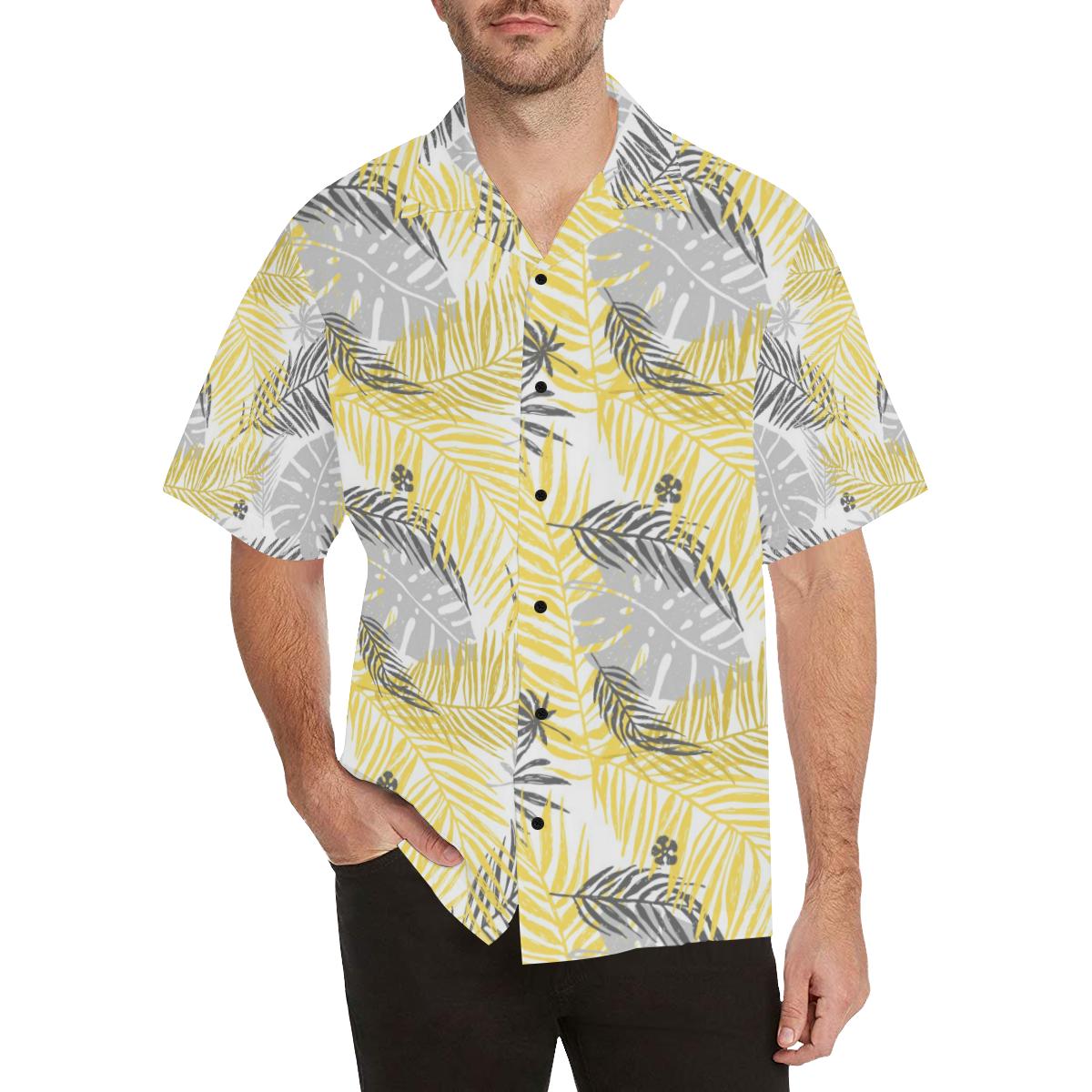 Palm Leaves Pattern Print Design PL012 Men Hawaiian Shirt-JorJune
