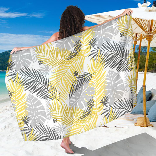 Palm Leaves Pattern Print Design PL012 Sarong Pareo Wrap-JORJUNE.COM
