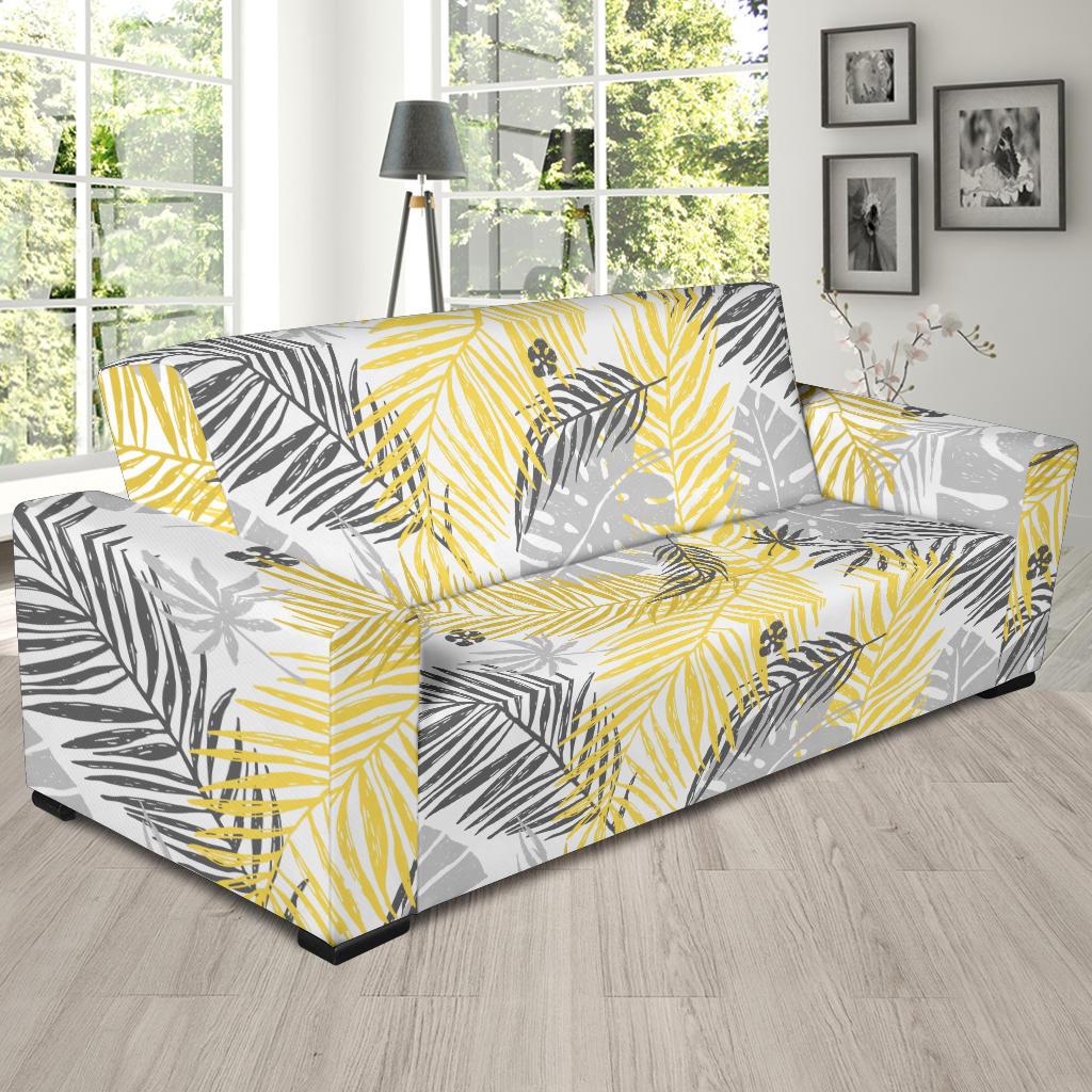 Palm Leaves Pattern Print Design PL012 Sofa Slipcover-JORJUNE.COM