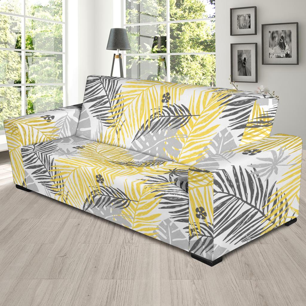 Palm Leaves Pattern Print Design PL012 Sofa Slipcover-JORJUNE.COM