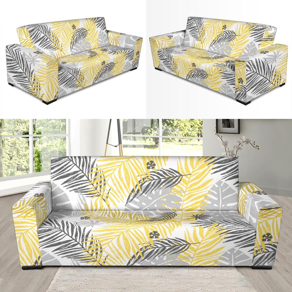 Palm Leaves Pattern Print Design PL012 Sofa Slipcover-JORJUNE.COM