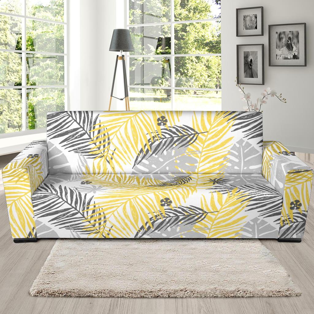 Palm Leaves Pattern Print Design PL012 Sofa Slipcover-JORJUNE.COM