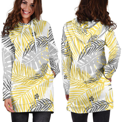 Palm Leaves Pattern Print Design PL012 Women Hoodie Dress
