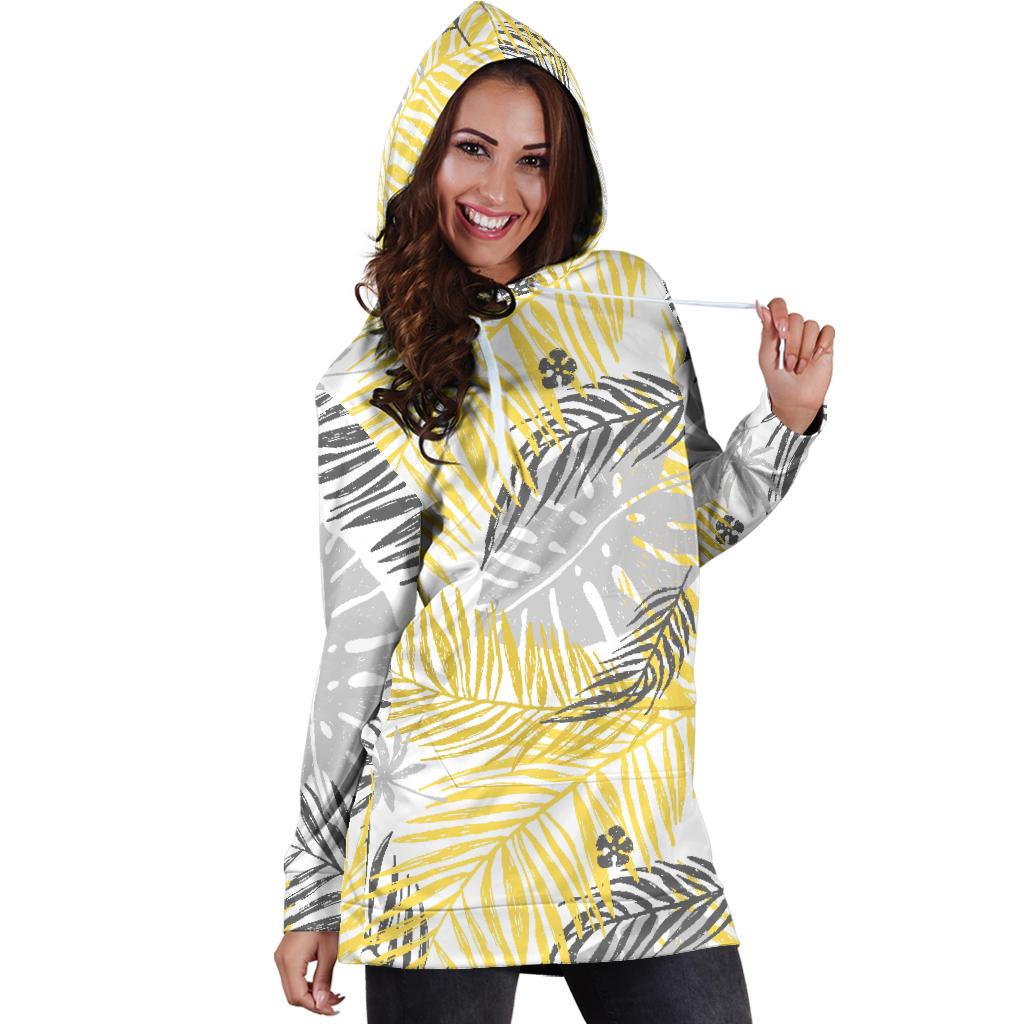 Palm Leaves Pattern Print Design PL012 Women Hoodie Dress