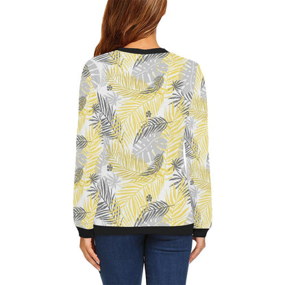 Palm Leaves Pattern Print Design PL012 Women Long Sleeve Sweatshirt-JorJune