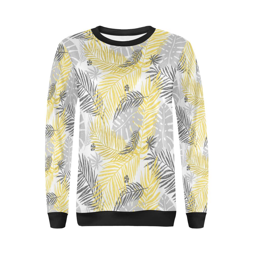 Palm Leaves Pattern Print Design PL012 Women Long Sleeve Sweatshirt-JorJune