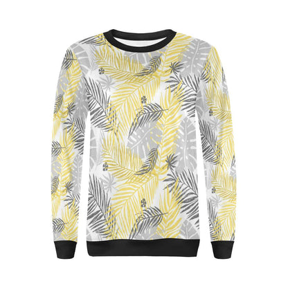 Palm Leaves Pattern Print Design PL012 Women Long Sleeve Sweatshirt-JorJune