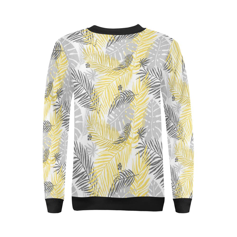 Palm Leaves Pattern Print Design PL012 Women Long Sleeve Sweatshirt-JorJune