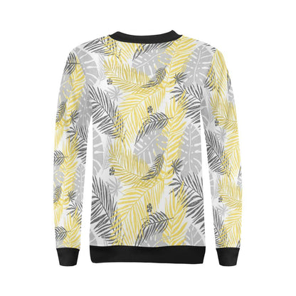 Palm Leaves Pattern Print Design PL012 Women Long Sleeve Sweatshirt-JorJune