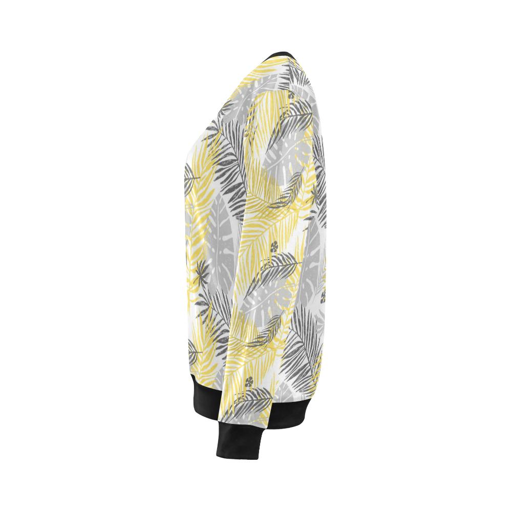 Palm Leaves Pattern Print Design PL012 Women Long Sleeve Sweatshirt-JorJune