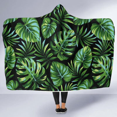 Palm Leaves Pattern Print Design PL013 Hooded Blanket-JORJUNE.COM